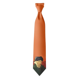 The Van Gogh Portrait Neck Tie - Orange WD Styles 