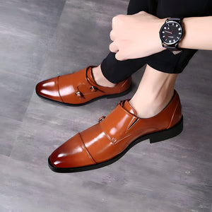 The Darion Monk Strap Dress Shoes - Multiple Colors WD Styles Camel US 6 / EU 39 