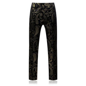 The Gold Paisley Slim Fit Suit Dress Pants Trousers WD Styles XS 