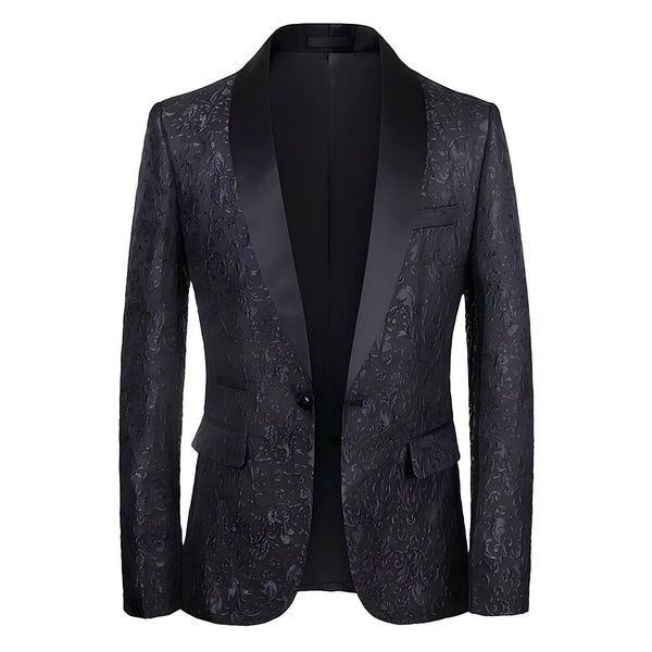 The Gentry Jacquard Slim Fit Blazer Tuxedo Jacket - Multiple Colors ...