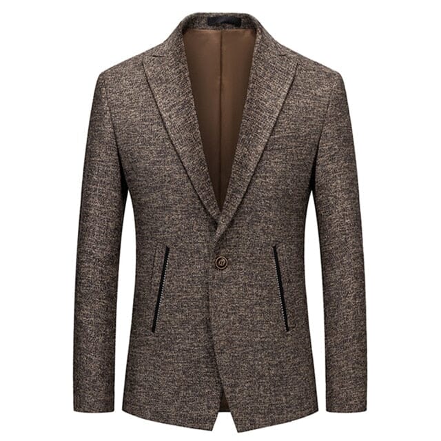 The Jeffrey Heathered Slim Fit Blazer Suit Jacket WD Styles Coffee Asian M 45-52kg China