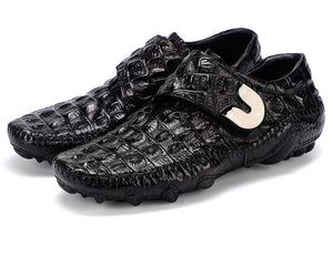 The Brutus Crocodile Pattern Leather Loafers WD Styles Black US 5.5 / EU 38.5 
