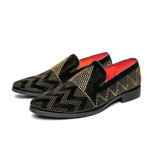 The Zair Crystal Studded Suede Penny Loafers WD Styles US 5 / EU 38 