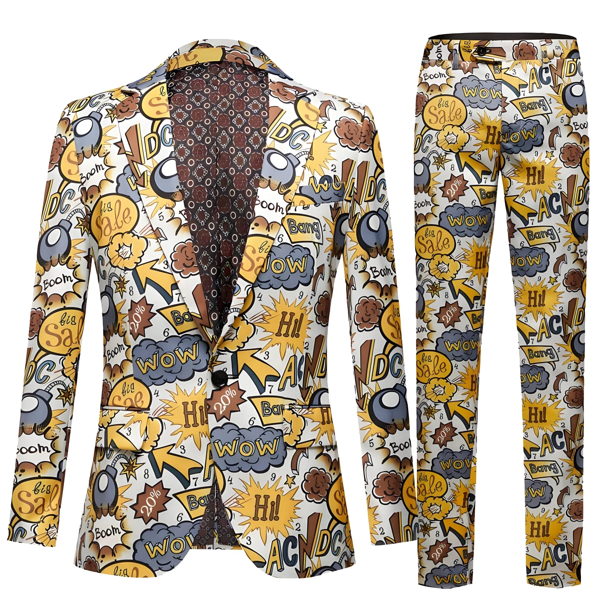 The Pop Art Slim Fit Two-Piece Suit - Ash WD Styles XXS 