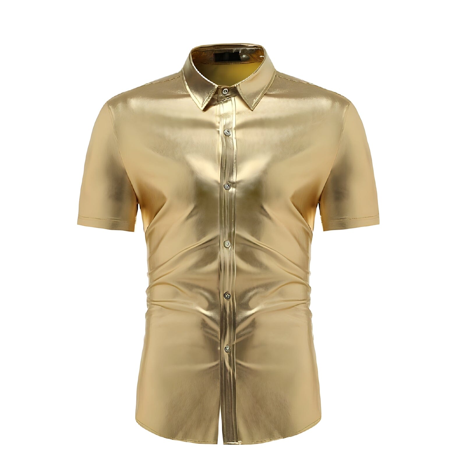 The Manchester High Gloss Short Sleeve Shirt - Multiple Colors WD Styles Gold S 