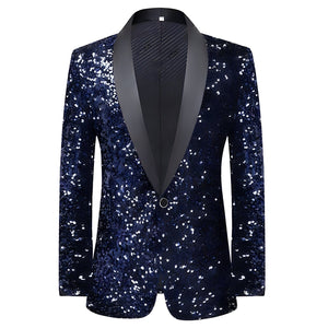 The Constellation Sequin Slim Fit Blazer Tuxedo Suit Jacket WD Styles XS 