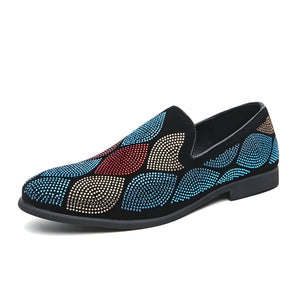 The Cassian Crystal Studded Suede Penny Loafers WD Styles 