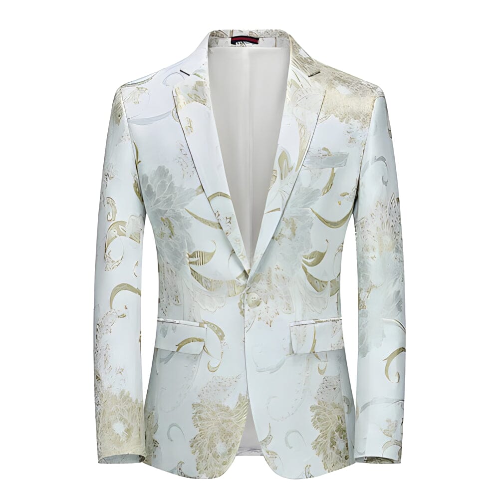The Vitruvius Slim Fit Blazer Suit Jacket - Multiple Colors WD Styles White Gold XS 