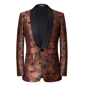 The Horace Jacquard Slim Fit Blazer Suit Jacket - Multiple Colors WD Styles Auburn XS 