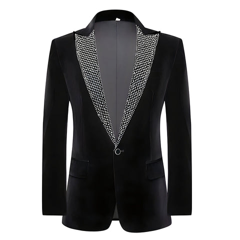 The Riviero Crystal Slim Fit Velvet Blazer Suit Jacket WD Styles XS 
