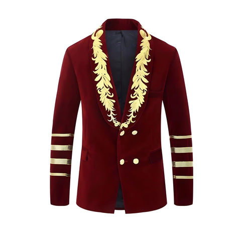 The Gabriel Velvet Blazer Suit Jacket - Multiple Colors Shop5798684 Store Oxblood M 
