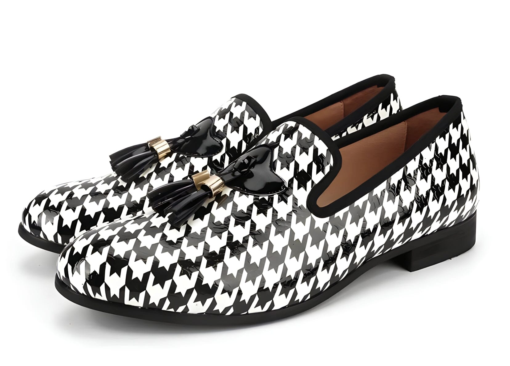The Houndstooth Patent Leather Tassel Loafers William // David US 5.5 / EU 38.5 
