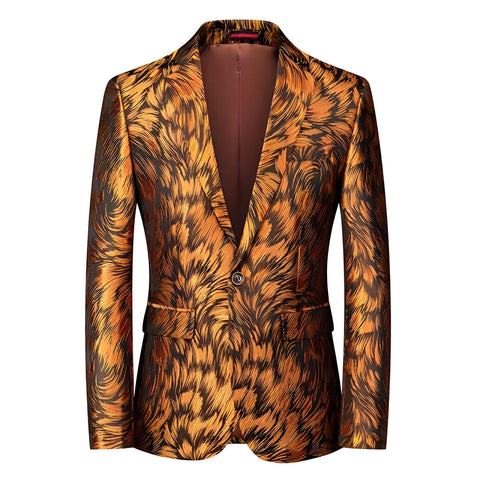 The Jasper Slim Fit Blazer Suit Jacket - Gold William // David L (42R) 