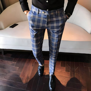 The Frederic Plaid Slim Fit Suit Pants Trousers - Multiple Colors Shop5798684 Store Blue 29 