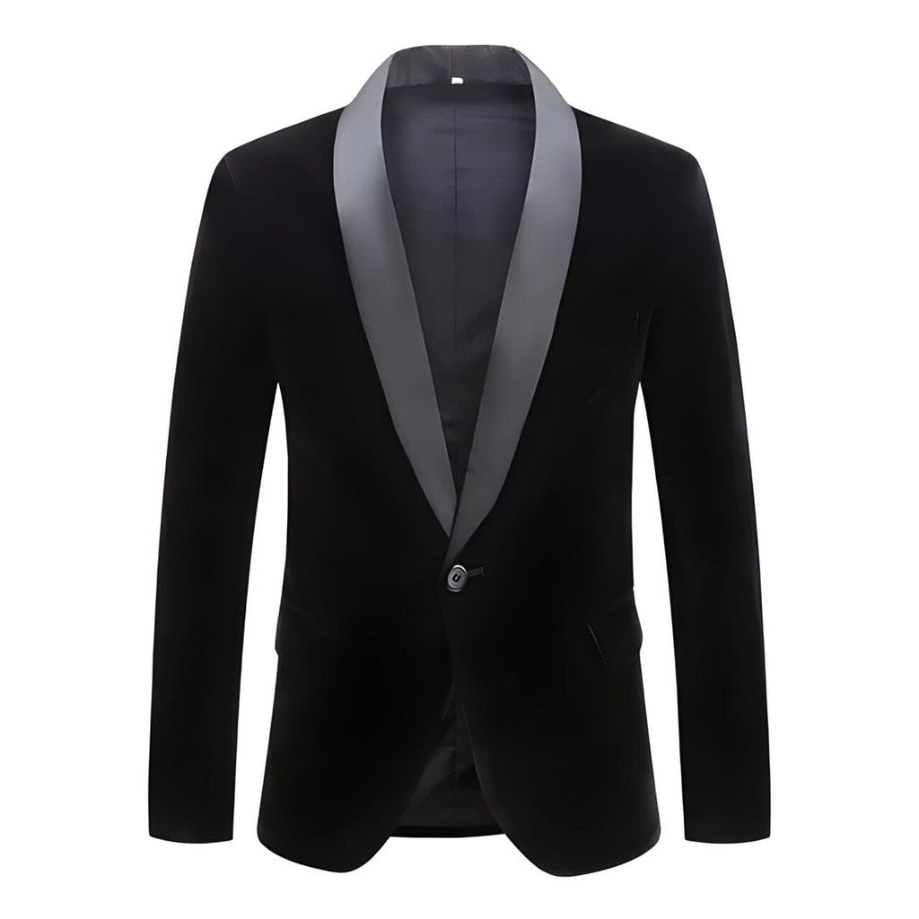 The Xavier Velvet Slim Fit Blazer Suit Jacket - Jet Black – WD Styles