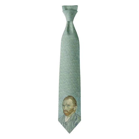 The Van Gogh Portrait Neck Tie - Green WD Styles 