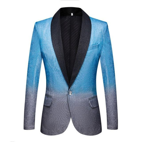 The "Duval" Slim Fit Blazer Suit Jacket - Powder Blue William // David L 