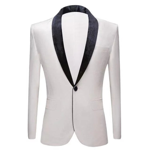 The Xavier Velvet Slim Fit Blazer Suit Jacket - Ivory Shop5798684 Store 3XL 
