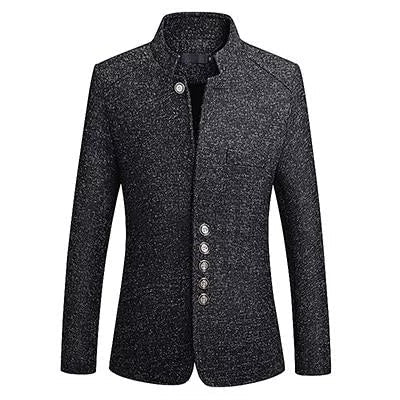 The Ontario Slim Fit Mandarin Collar Jacket - Charcoal Shop5798684 Store 2XL 